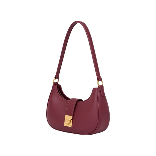 Ziqo Selena Burgundy Classic Crescent Shoulder Bag