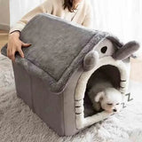 Indoor Warm Dog House Soft Pet Bed Tent House Dog Kennel Cat Bed with Removable Cushion