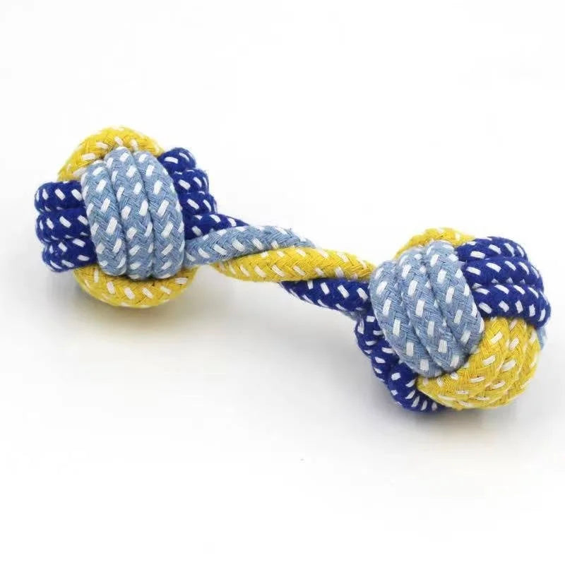 1PC Dog Toy Carrot Knot Rope Ball Cotton Rope Dumbbell Puppy Cleaning Teeth Chew Toy Durable Braided Bite