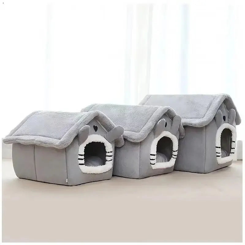 Indoor Warm Dog House Soft Pet Bed Tent House Dog Kennel Cat Bed with Removable Cushion