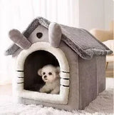 Indoor Warm Dog House Soft Pet Bed Tent House Dog Kennel Cat Bed with Removable Cushion