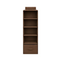 Ziqo 5-Shelf Hanging Closet Organizer with Drawer - Brown Wardrobe Storage Shelves