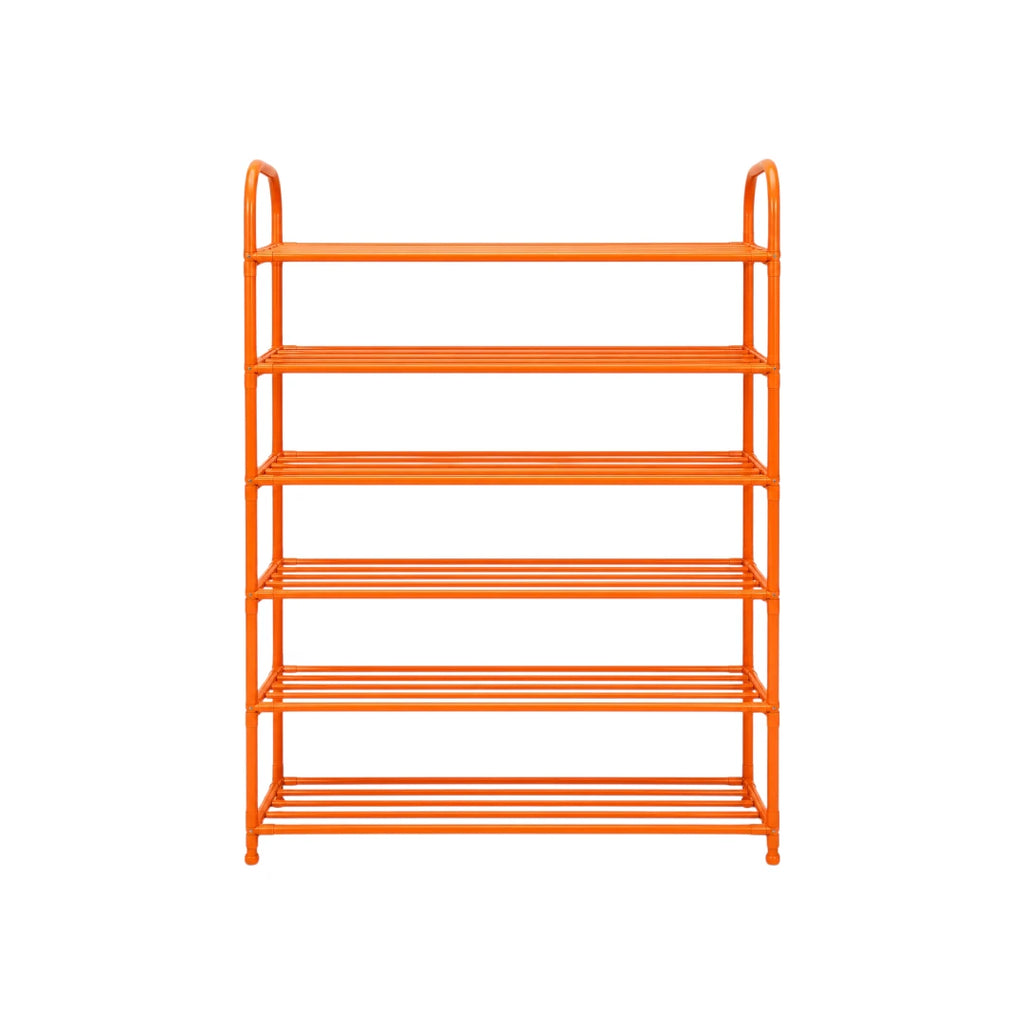 Ziqo 6-Tier Large Shoe Rack Organizer - Orange Multi-Layer Vertical Footwear Stand