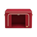 Ziqo Foldable Fabric Storage Box with Double Zipper - Red Closet Organizer Bin