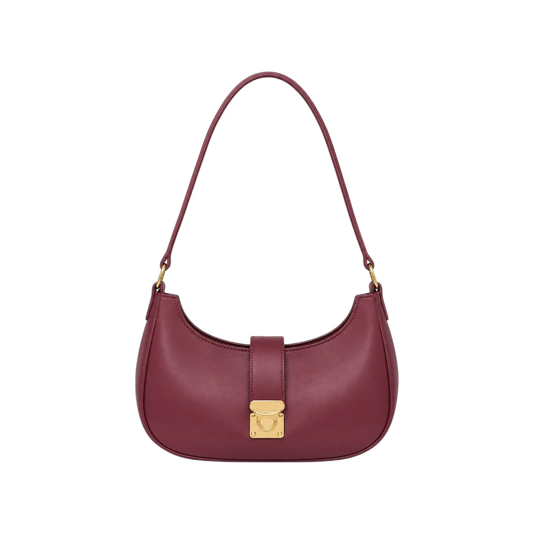 Ziqo Selena Burgundy Classic Crescent Shoulder Bag