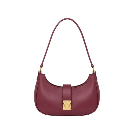 Ziqo Selena Burgundy Classic Crescent Shoulder Bag