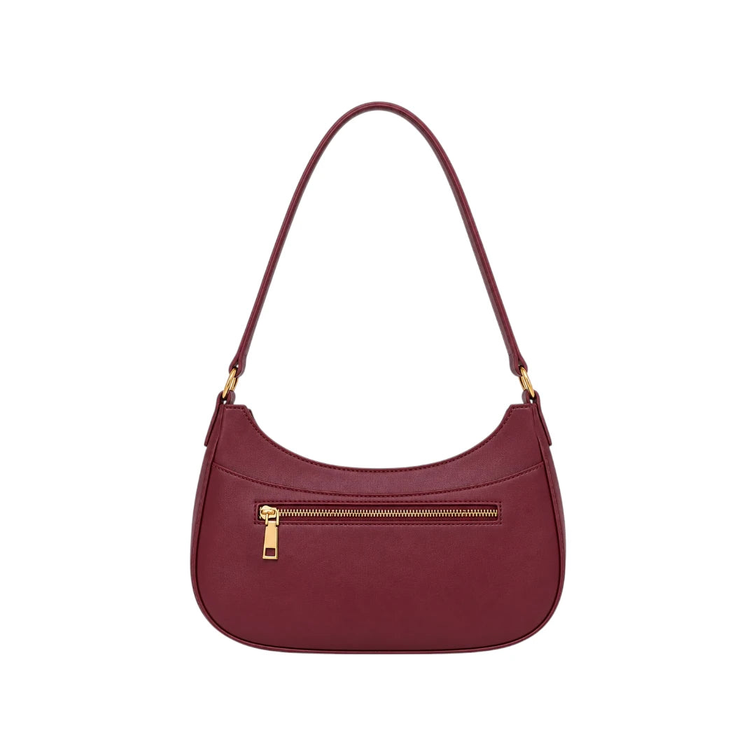 Ziqo Selena Burgundy Classic Crescent Shoulder Bag