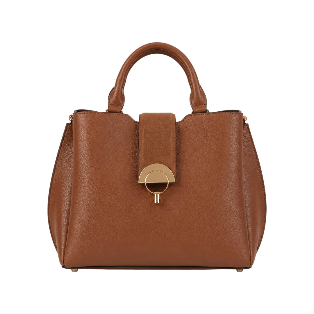 Ziqo Verona Brown Classic Structured Fashion Handbag