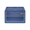 Ziqo Stackable Clear-Door Sneaker Box - Blue Drop-Front Shoe Storage Container