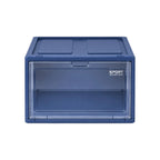Ziqo Stackable Clear-Door Sneaker Box - Blue Drop-Front Shoe Storage Container